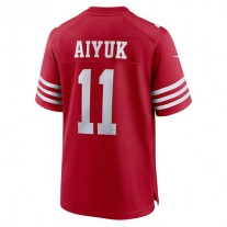 SF.49ers #11 Brandon Aiyuk Scarlet Team Player Game Jersey Stitched American Football Jerseys