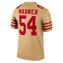 SF.49ers #54 Fred Warner Gold Inverted Legend Jersey Stitched American Football Jersey
