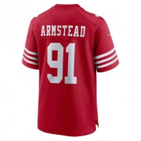 SF.49ers #91 Arik Armstead Scarlet Player Game Jersey Stitched American Football Jerseys