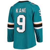 SJ.Sharks #9 Evander Kane Home Authentic Pro Player Jersey Teal Stitched American Hockey Jerseys