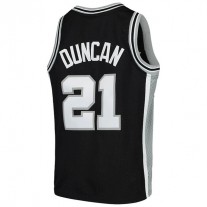 S.Antonio Spurs #21 Tim Duncan Mitchell & Ness Swingman Throwback Jersey Black Stitched American Basketball Jersey