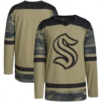 S.Kraken Military Appreciation Team Authentic Practice Jersey Camo Stitched American Hockey Jerseys