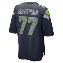 S.Seahawks #77 Quinton Jefferson College Navy Game Player Jersey Stitched American Football Jerseys
