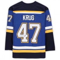 St.L.Blues #47 Torey Krug Fanatics Authentic Autographed Blue Stitched American Hockey Jerseys