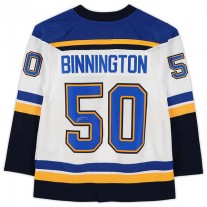 St.L.Blues #50 Jordan Binnington Fanatics Authentic Autographed White Stitched American Hockey Jerseys
