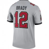 TB.Buccaneers #12 Tom Brady Gray Inverted Legend Jersey Stitched American Football Jerseys