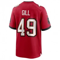 TB.Buccaneers #49 Cam Gill Red Game Jersey Stitched American Football Jerseys