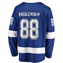 TB.Lightning #88 Andrei Vasilevskiy Fanatics Branded Home 2022 Stanley Cup Final Breakaway Player Jersey Blue Stitched American Hockey Jerseys