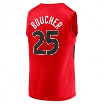 T.Raptors #25 Chris Boucher Fanatics Branded Fast Break Replica Jersey Icon Edition Red Stitched American Basketball Jersey