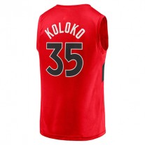 T.Raptors #35 Christian Koloko Fanatics Branded Fast Break Replica Jersey Icon Edition Red Stitched American Basketball Jersey