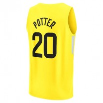 U.Jazz #20 Micah Potter Fanatics Branded 2022-23 Fast Break Replica Player Jersey Icon Edition Yellow Stitched American Basketball Jersey