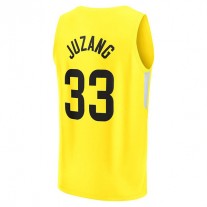 U.Jazz #33 Johnny Juzang Fanatics Branded 2022-23 Fast Break Replica Player Jersey Icon Edition Yellow Stitched American Basketball Jersey