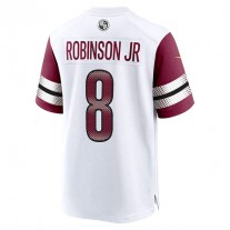 W.Commanders #8 Brian Robinson Jr. White Away Game Player Jersey Stitched American Football Jerseys