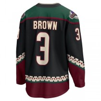 A.Coyotes #3 Josh Brown Fanatics Branded Home Breakaway Player Jersey Black Stitched American Hockey Jerseys