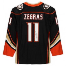 A.Ducks #11 Trevor Zegras Fanatics Authentic Autographed Authentic Jersey Black Stitched American Hockey Jerseys