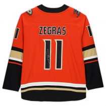 A.Ducks #11 Trevor Zegras Fanatics Authentic Autographed Authentic Jersey Orange Stitched American Hockey Jerseys