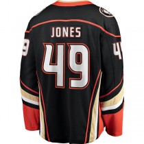 A.Ducks #49 Max Jones Fanatics Branded Breakaway Player Jersey Black Stitched American Hockey Jerseys