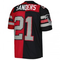 A.Falcons #21 Deion Sanders Mitchell & Ness 1989 Split Legacy Replica Jersey - Black Red Stitched American Football Jerseys