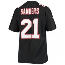 A.Falcons #21 Deion Sanders Mitchell & Ness Black Legacy Replica Team Jersey Stitched American Football Jerseys