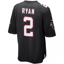 A.Falcons #2 Matt Ryan Black Alternate Game Jersey Stitched American Football Jerseys