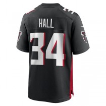 A.Falcons #34 Darren Hall Black Game Jersey Stitched American Football Jerseys