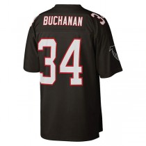 A.Falcons #34 Ray Buchanan Mitchell & Ness Black Retired Player Legacy Replica Jersey Stitched American Football Jerseys