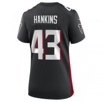 A.Falcons #43 Matt Hankins Black Game Player Jersey Stitched American Football Jerseys