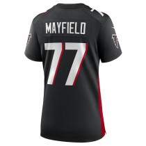 A.Falcons #77 Jalen Mayfield Black Game Jersey Stitched American Football Jerseys