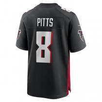 A.Falcons #8 Kyle Pitts Black Game Jersey Stitched American Football Jerseys