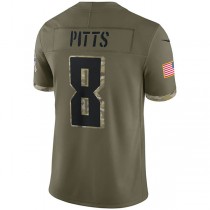 A.Falcons #8 Kyle Pitts Olive 2022 Salute To Service Limited Jersey Stitched American Football Jerseys