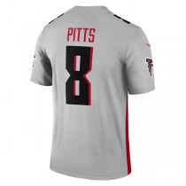 A.Falcons #8 Kyle Pitts Silver Inverted Legend Jersey Stitched American Football Jerseys