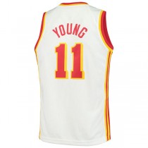 A.Hawks #11 Trae Young 2020-21 Swingman Jersey Association Edition White Stitched American Basketball Jersey