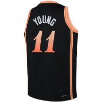 A.Hawks #11 Trae Young 2022-23 Swingman Jersey City Edition Black Stitched American Basketball Jersey