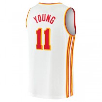 A.Hawks #11 Trae Young Fanatics Branded 2020-21 Fast Break Player Jersey Association Edition White Stitched American Basketball Jersey