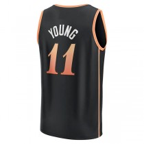 A.Hawks #11 Trae Young Fanatics Branded 2022-23 Fastbreak Jersey City Edition Black Stitched American Basketball Jersey