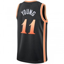 A.Hawks #11 Trae Young Unisex 2022-23 Swingman Jersey City Edition Black Stitched American Basketball Jersey