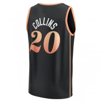A.Hawks #20 John Collins Fanatics Branded 2022-23 Fastbreak Jersey City Edition Black Stitched American Basketball Jersey