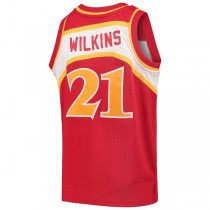 A.Hawks #21 Dominique Wilkins Mitchell & Ness 1986-87 Hardwood Classics Swingman Throwback Jersey Red Stitched American Basketball Jersey