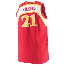 A.Hawks #21 Dominique Wilkins Mitchell & Ness Big & Tall Hardwood Classics Jersey Red Stitched American Basketball Jersey