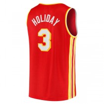 A.Hawks #3 Aaron Holiday Fanatics Branded Fast Break Replica Jersey Icon Edition Red Stitched American Basketball Jersey