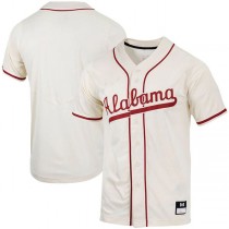 Alabama Crimson Tide Replica Full-Button Baseball Jersey Natural Stitched American College Jerseys