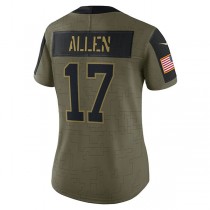 B.Bills #17 Josh Allen Olive 2021 Salute To Service Limited Player Jersey American Stitched Football Jerseys