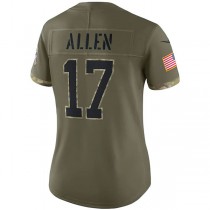 B.Bills #17 Josh Allen Olive 2022 Salute To Service Limited Jersey American Stitched Football Jerseys