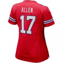 B.Bills #17 Josh Allen Red Alternate Game Player Jersey Football Stitched American Jerseys