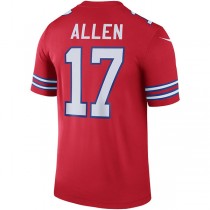 B.Bills #17 Josh Allen Red Color Rush Legend Player Jersey Football Stitched American Jerseys