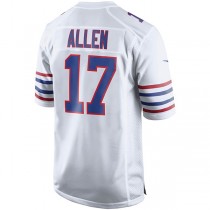 B.Bills #17 Josh Allen White Alternate Game Player Jersey American Stitched Football Jerseys