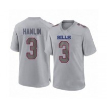 B.Bills #3 Damar Hamlin Gray Atmosphere Stitched American Football Jerseys