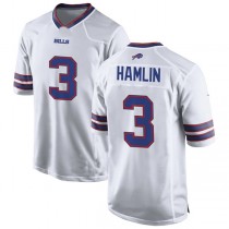 B.Bills #3 Damar Hamlin White Game Jersey Stitched American Football Jerseys