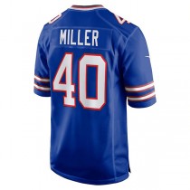 B.Bills #40 Von Miller Royal Game Jersey Football Stitched American Jerseys