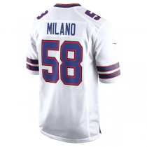 B.Bills #58 Matt Milano Black White Away Game Player Jersey American Stitched Football Jerseys
